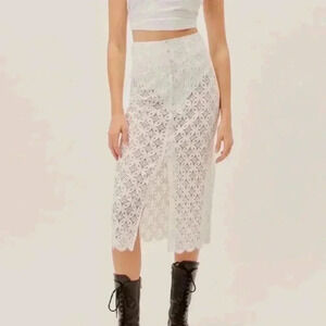 For Love & Lemons Charmaine Midi Skirt Size Medium